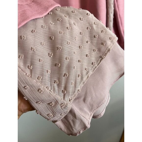 Logo Sweater M Pink Cardigan Swiss Dot Feminine Ballerina Neutral Casual Girly - Picture 8 of 12